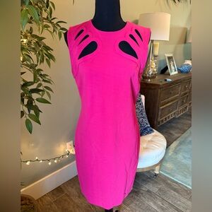 DIANE VON FURSTENBERG PINK Sidra Cutout sheath shift Dress 10 resort cruise